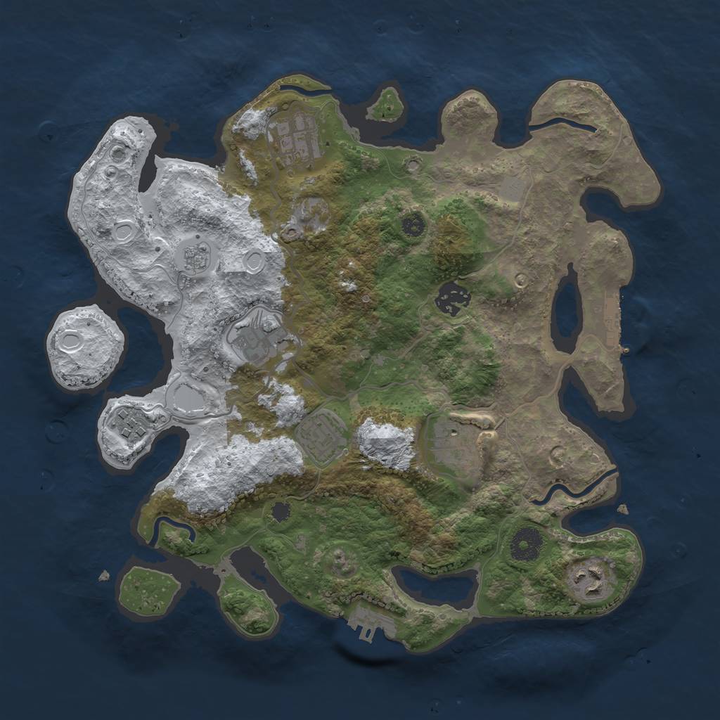 Rust Map: Procedural Map, Size: 3250, Seed: 4448623, 15 Monuments