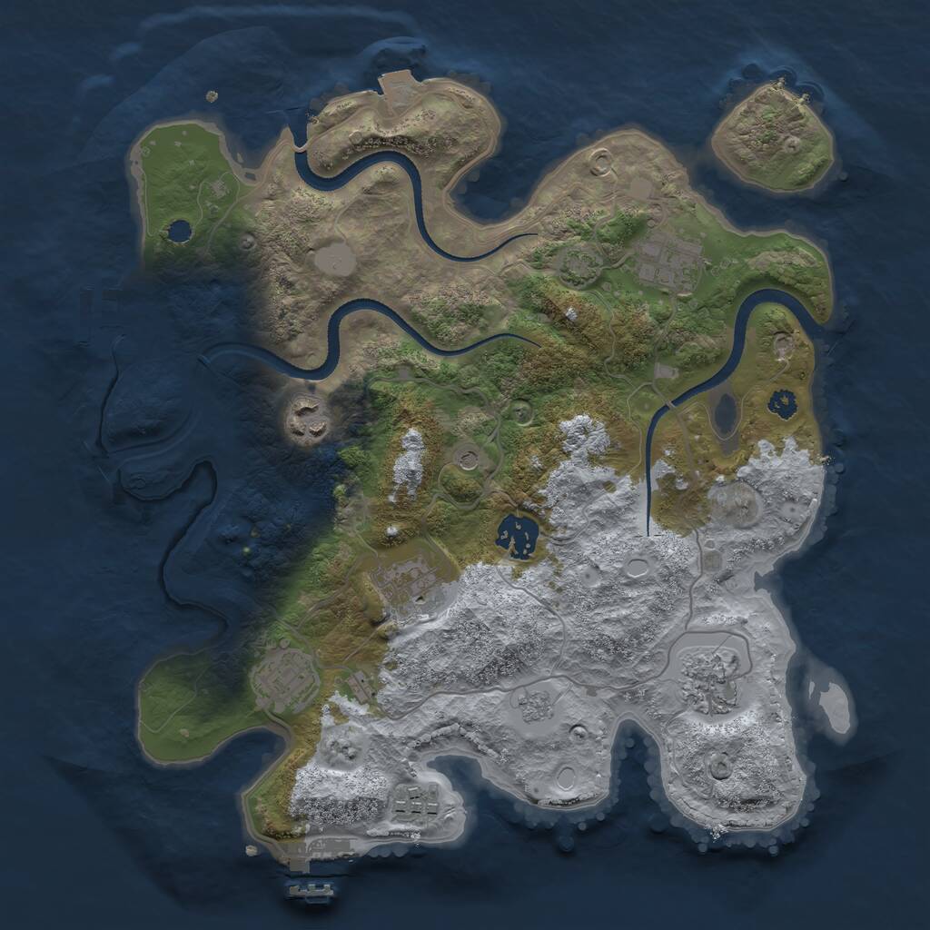 Rust Map: Procedural Map, Size: 3250, Seed: 546238, 13 Monuments