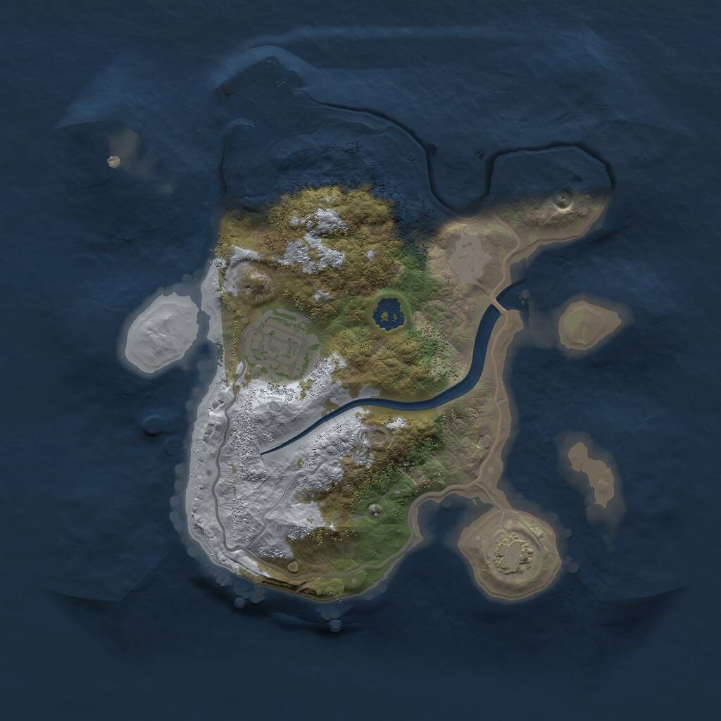 Rust Map: Procedural Map, Size: 2300, Seed: 100, 4 Monuments