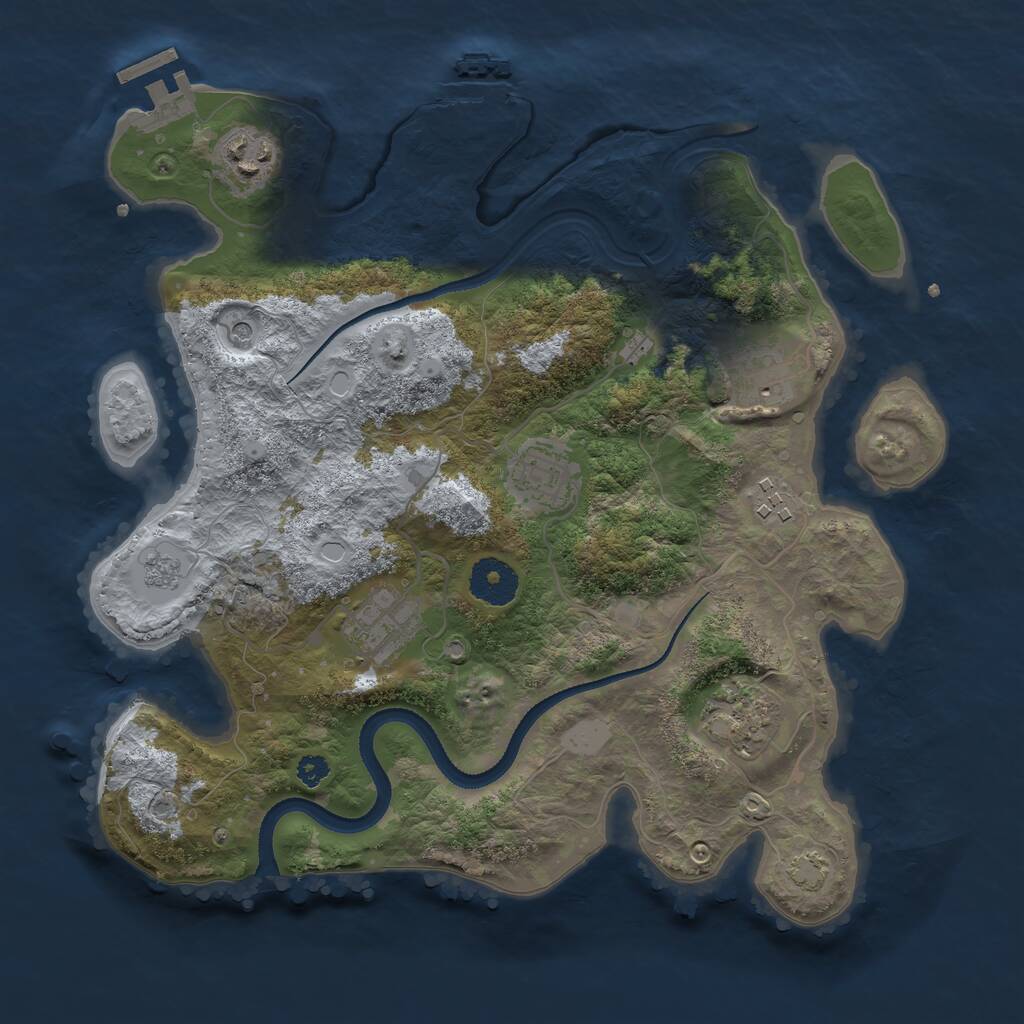 Rust Map: Procedural Map, Size: 3250, Seed: 4483050, 12 Monuments