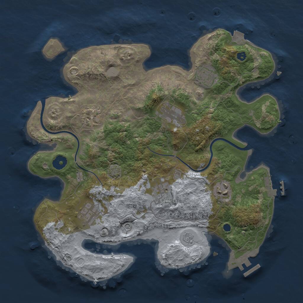 Rust Map: Procedural Map, Size: 3250, Seed: 6312632, 12 Monuments