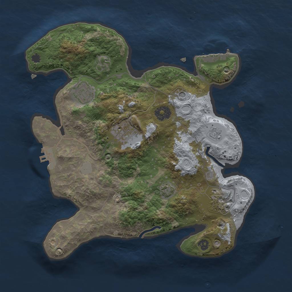 Rust Map: Procedural Map, Size: 2800, Seed: 2143243646, 11 Monuments