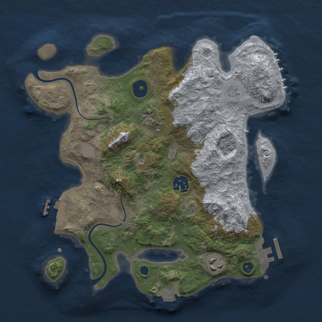 Rust Map: Procedural Map, Size: 3000, Seed: 781538553, 10 Monuments