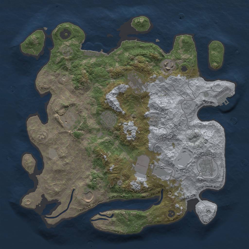 Rust Map: Procedural Map, Size: 3500, Seed: 1091121, 15 Monuments