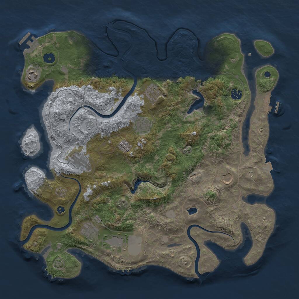 Rust Map: Procedural Map, Size: 4000, Seed: 1955326704, 15 Monuments