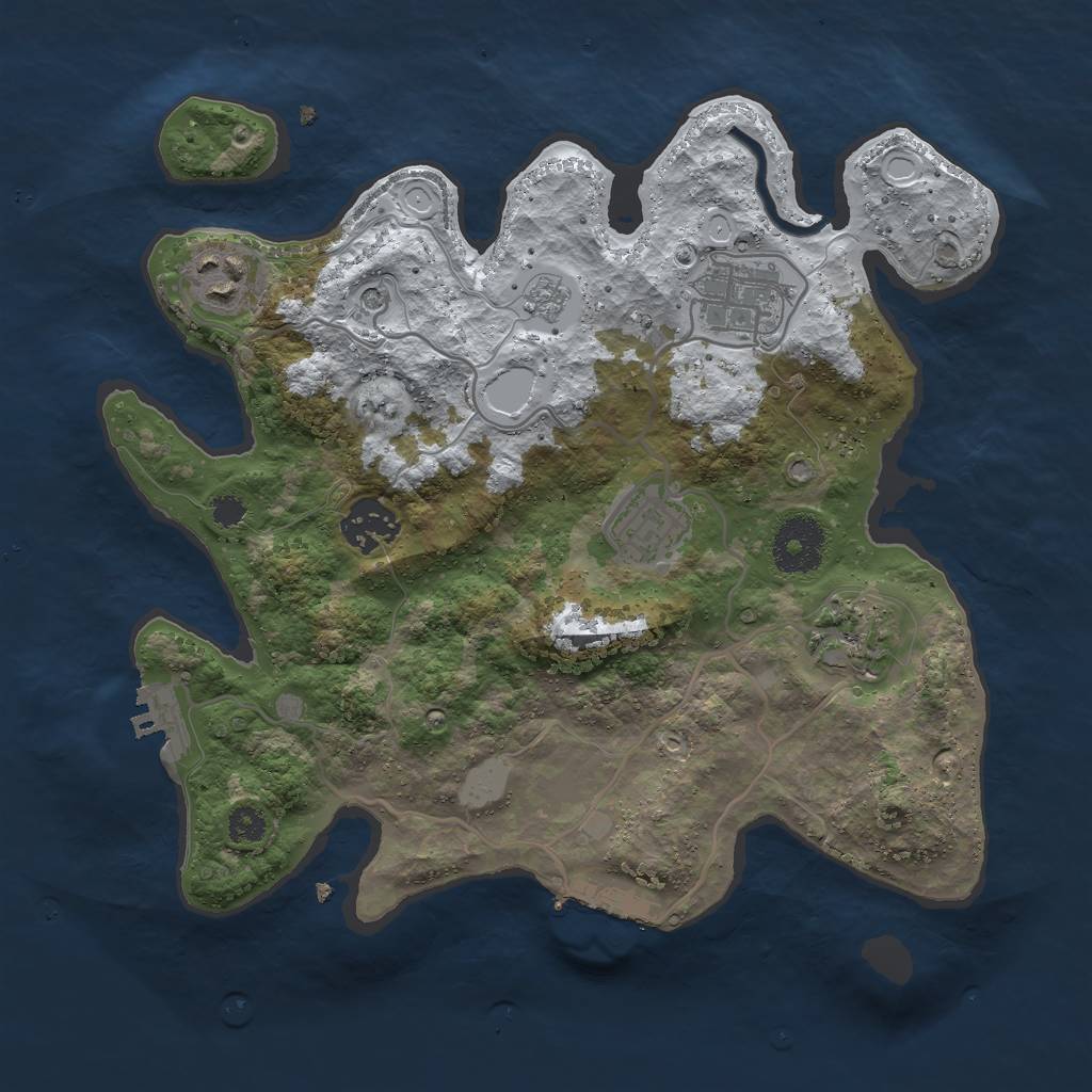 Rust Map: Procedural Map, Size: 3000, Seed: 6936, 14 Monuments