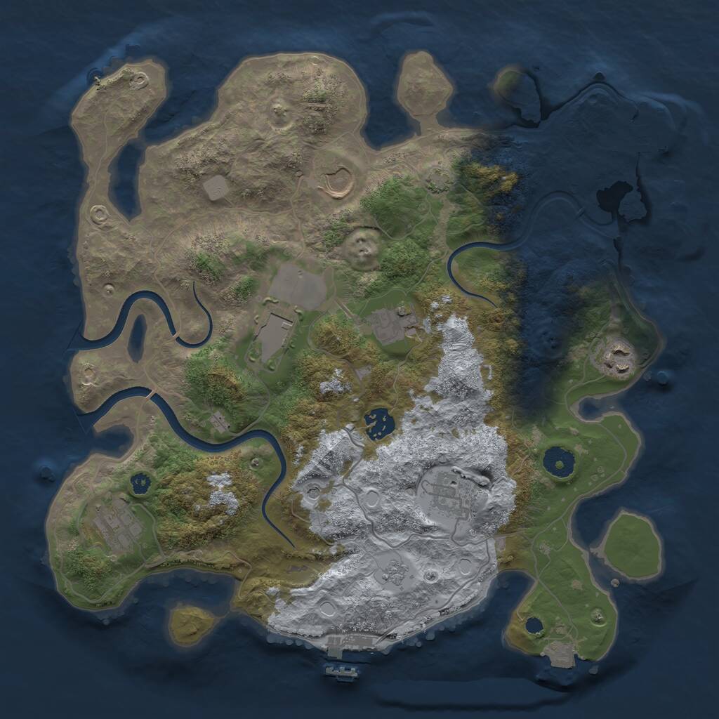 Rust Map: Procedural Map, Size: 3500, Seed: 1912472, 13 Monuments