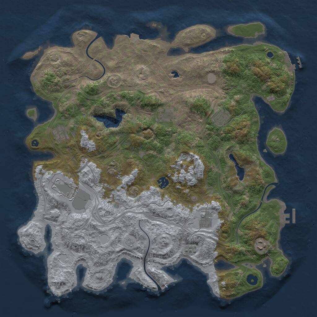 Rust Map: Procedural Map, Size: 4300, Seed: 7, 15 Monuments