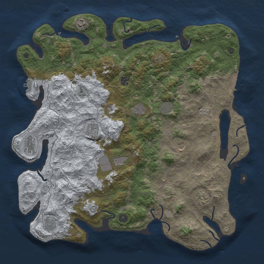 Rust Map: Procedural Map, Size: 4500, Seed: 81260271, 20 Monuments