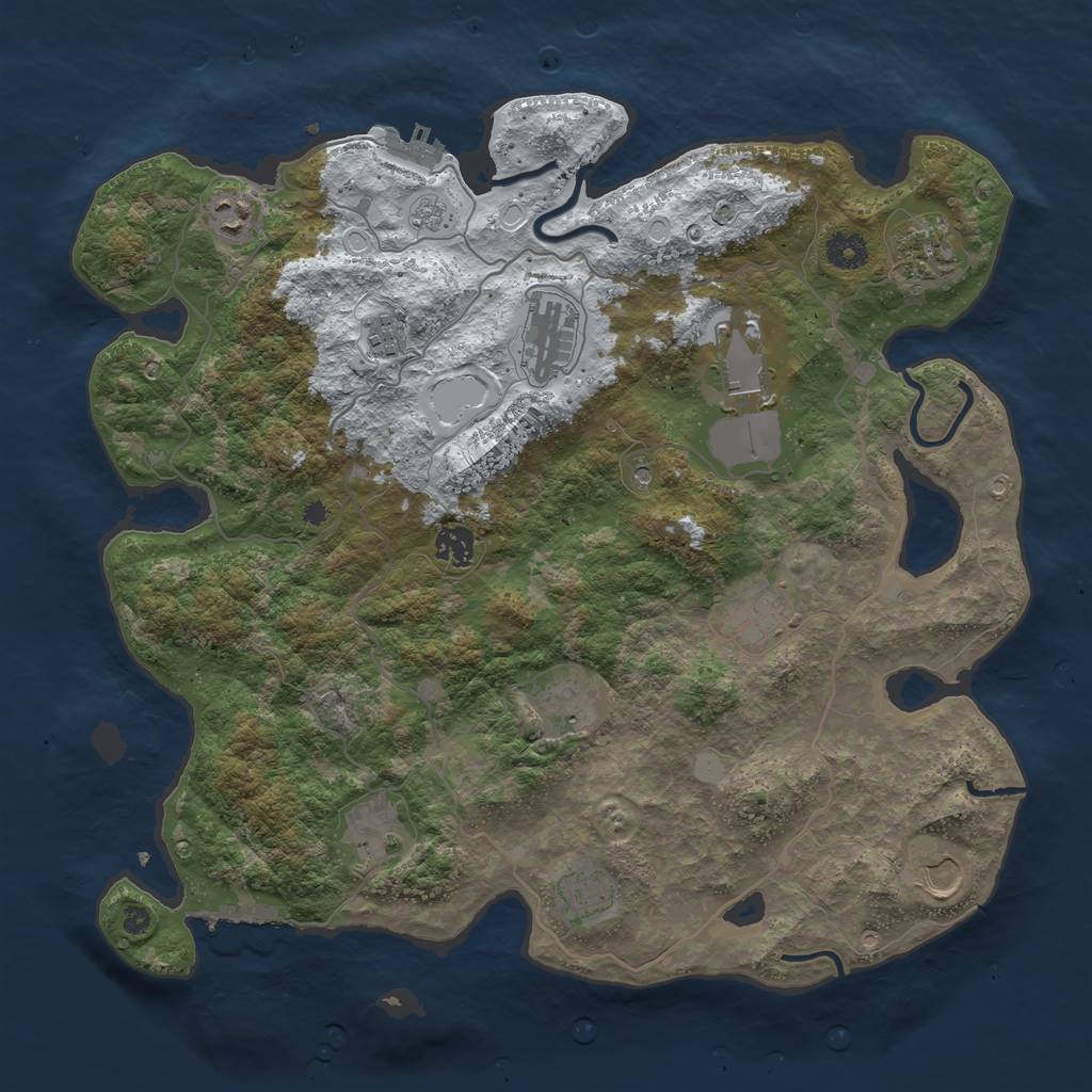 Rust Map: Procedural Map, Size: 4000, Seed: 152594599, 20 Monuments