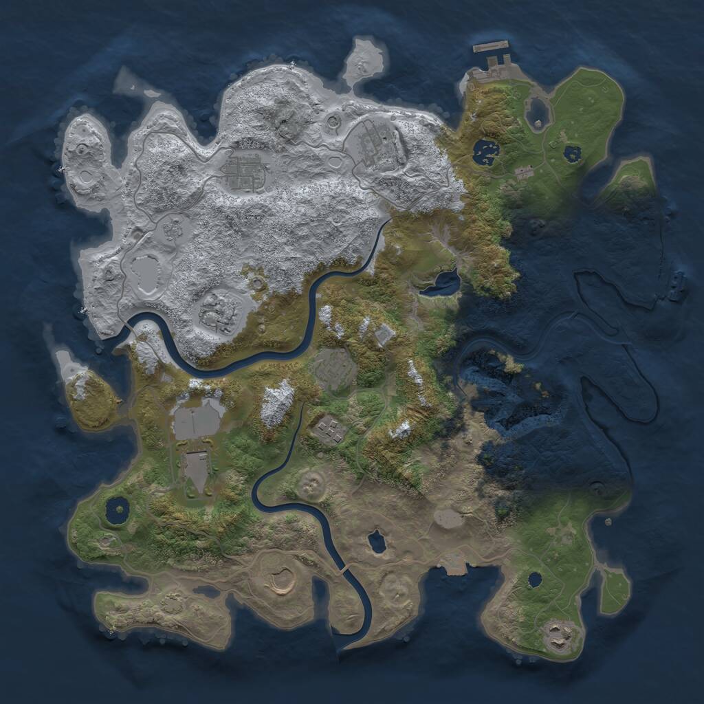 Rust Map: Procedural Map, Size: 4000, Seed: 554066, 15 Monuments