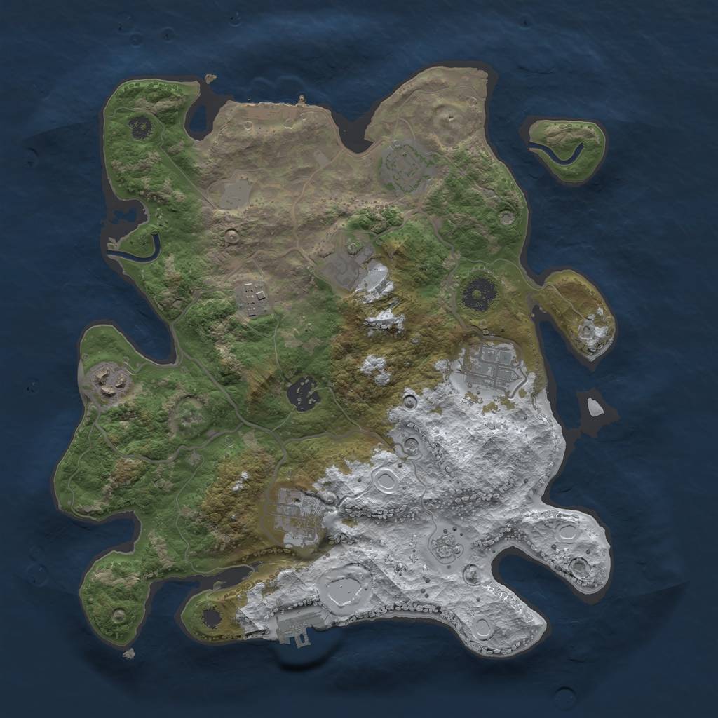 Rust Map: Procedural Map, Size: 3250, Seed: 903051, 16 Monuments