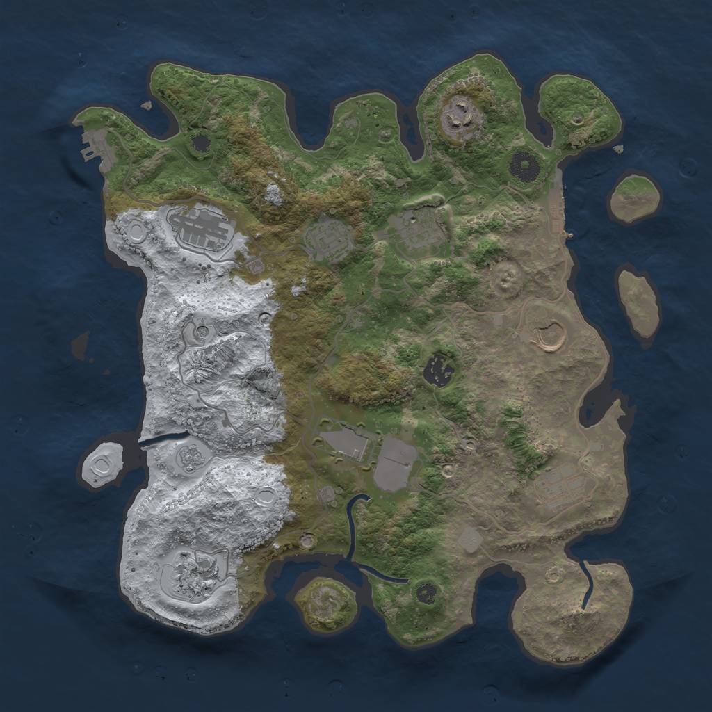Rust Map: Procedural Map, Size: 3555, Seed: 100, 18 Monuments