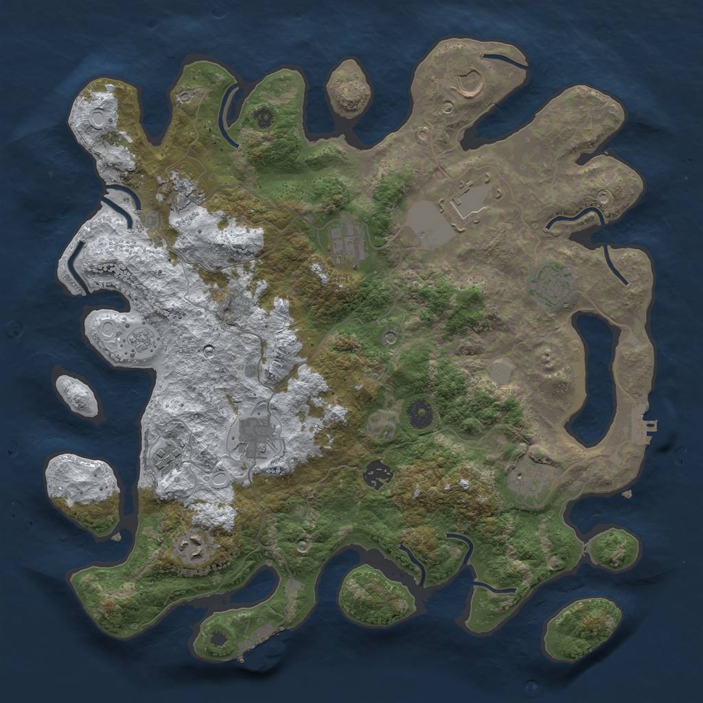 Rust Map: Procedural Map, Size: 3800, Seed: 324, 19 Monuments