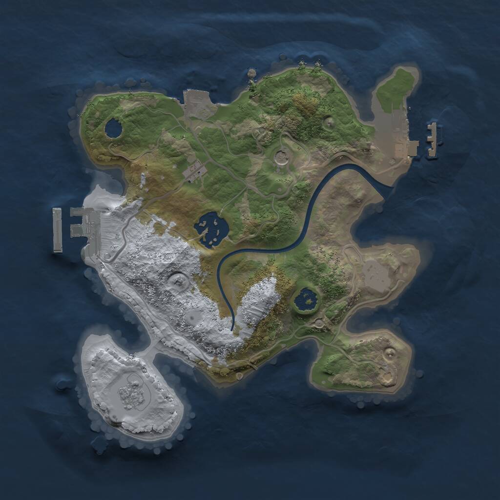Rust Map: Procedural Map, Size: 2250, Seed: 1848182905, 6 Monuments