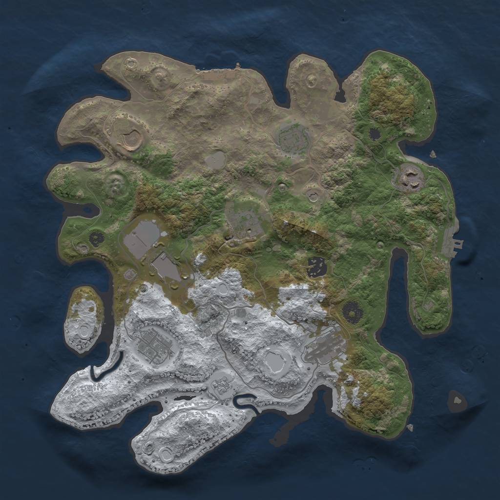 Rust Map: Procedural Map, Size: 3500, Seed: 177777, 17 Monuments