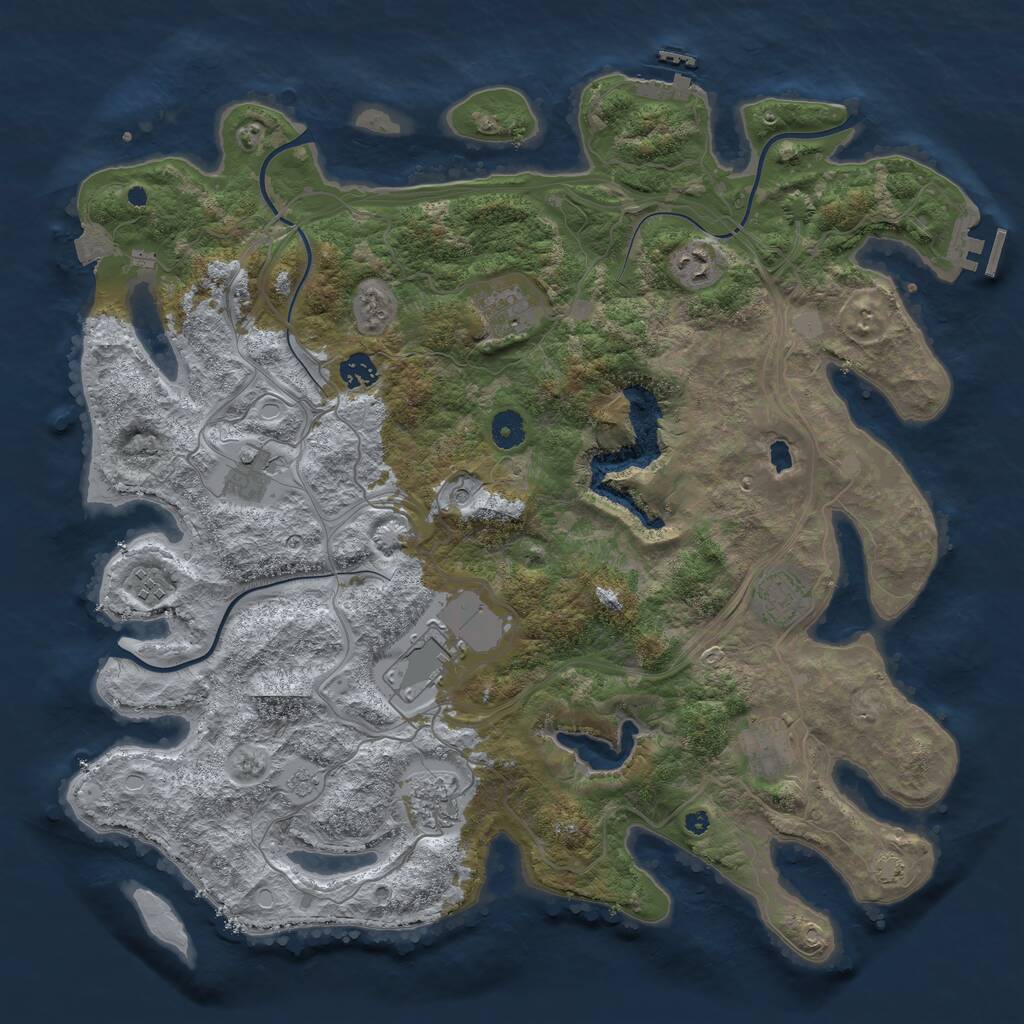 Rust Map: Procedural Map, Size: 4250, Seed: 28550, 15 Monuments