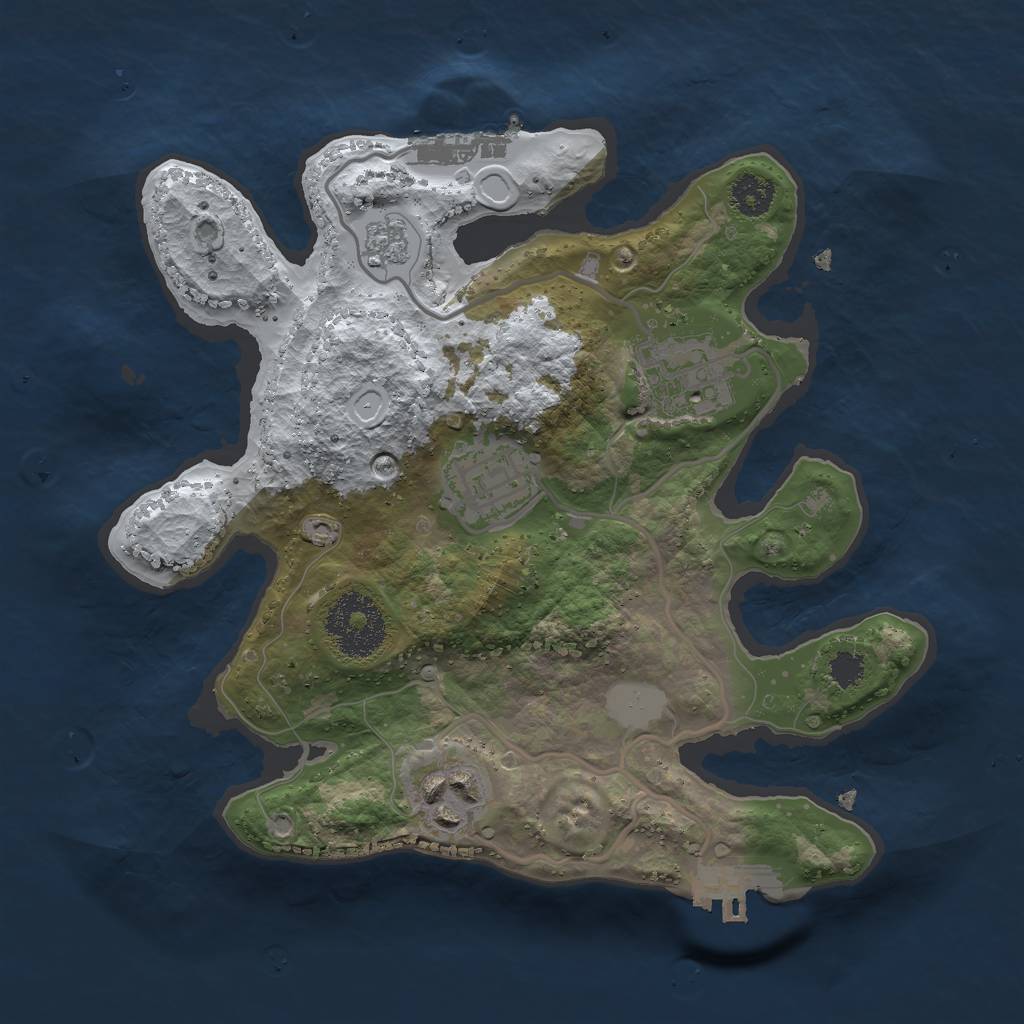 Rust Map: Procedural Map, Size: 2500, Seed: 855039978, 11 Monuments