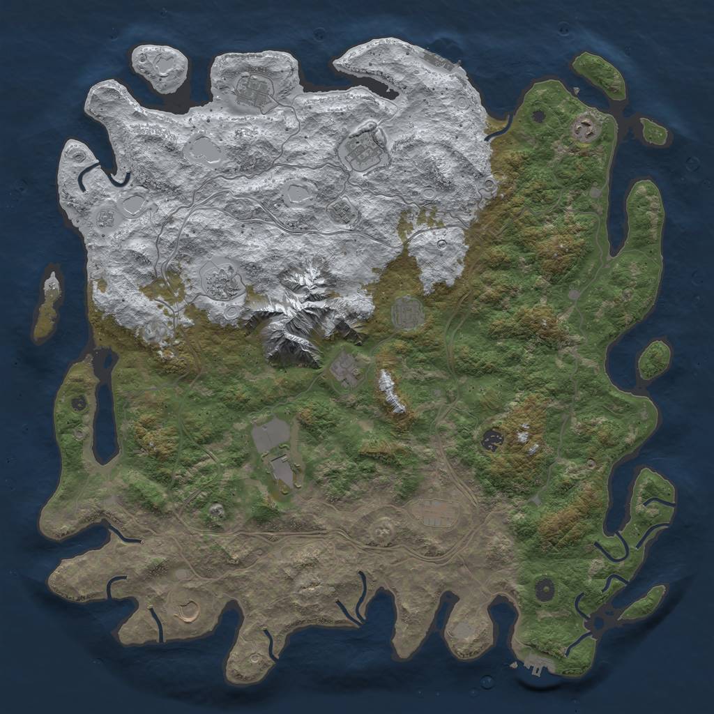 Rust Map: Procedural Map, Size: 5000, Seed: 599740467, 20 Monuments