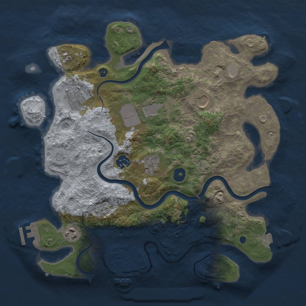 Rust Map: Procedural Map, Size: 3500, Seed: 247, 13 Monuments