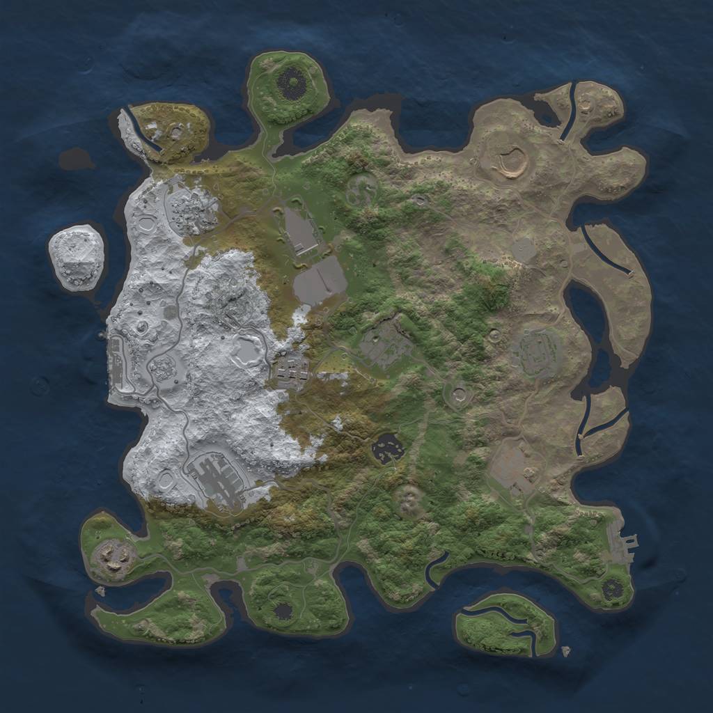 Rust Map: Procedural Map, Size: 3500, Seed: 247, 19 Monuments