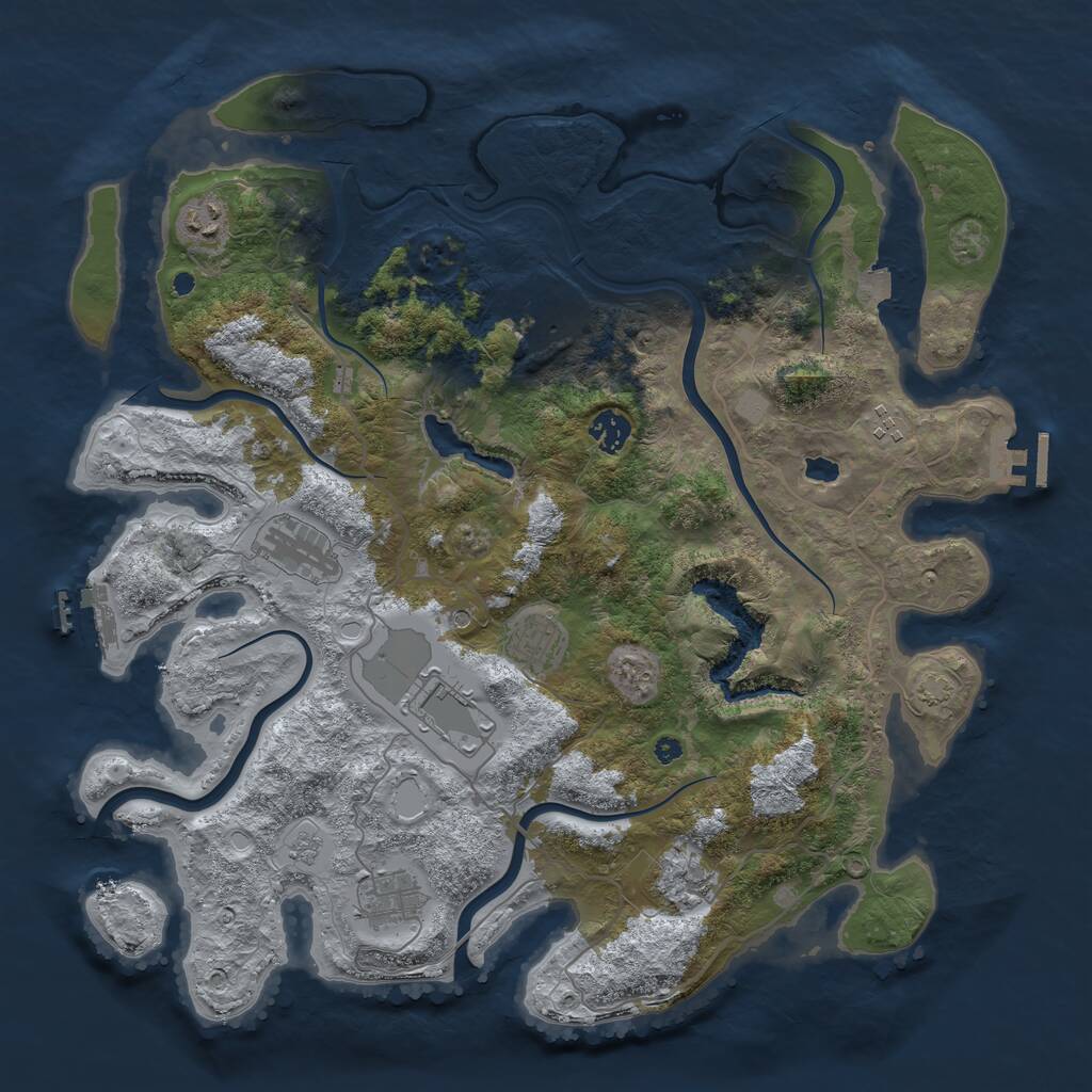 Rust Map: Procedural Map, Size: 4050, Seed: 1002135996, 15 Monuments