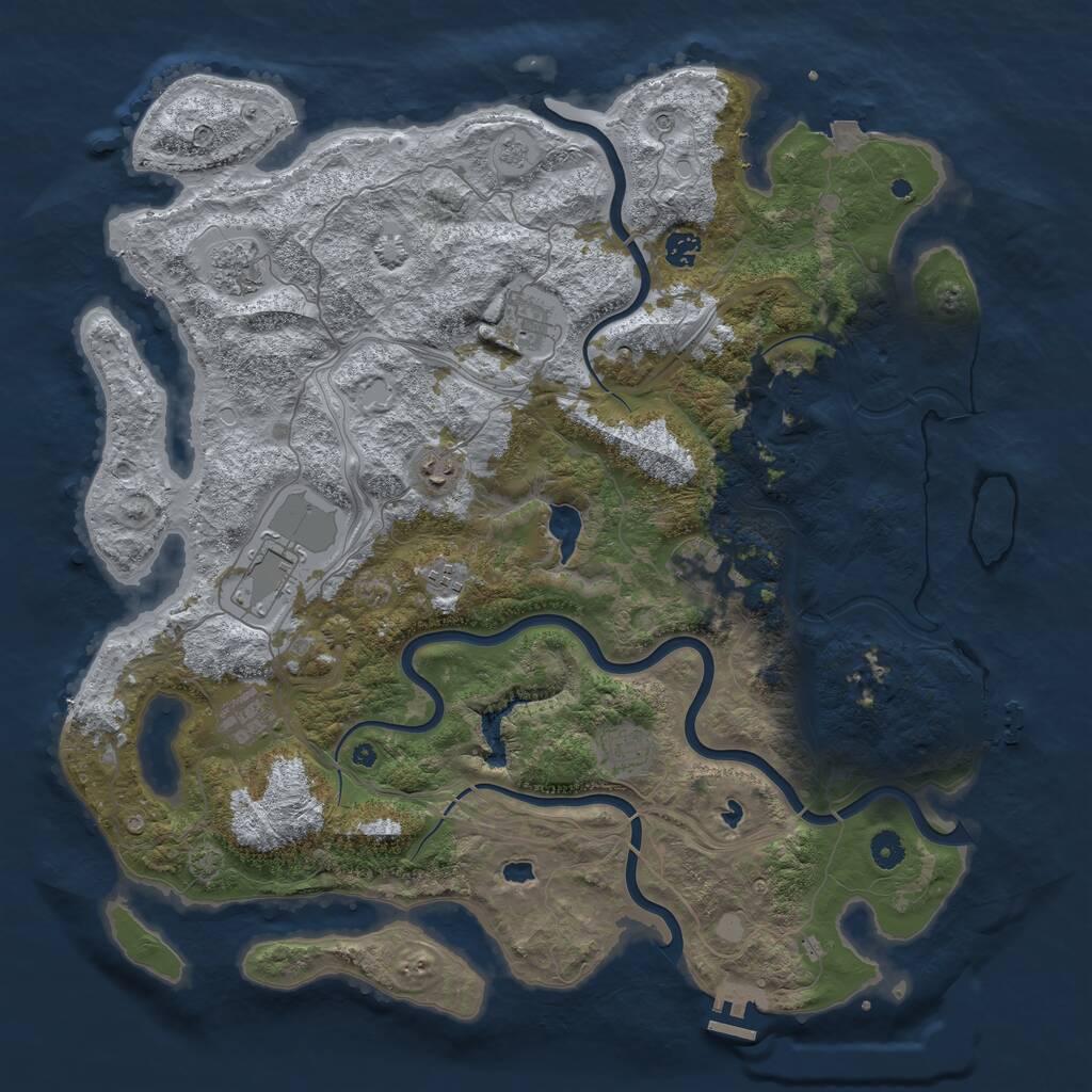 Rust Map: Procedural Map, Size: 4550, Seed: 245335, 15 Monuments