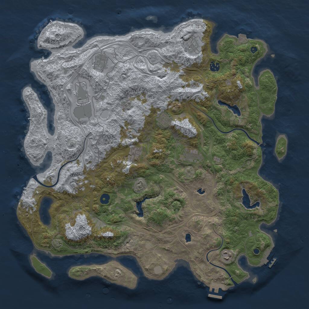 Rust Map: Procedural Map, Size: 4550, Seed: 245335, 16 Monuments