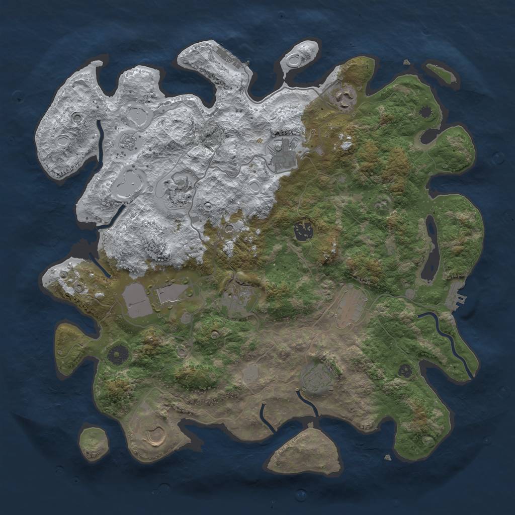 Rust Map: Procedural Map, Size: 3900, Seed: 45872, 18 Monuments