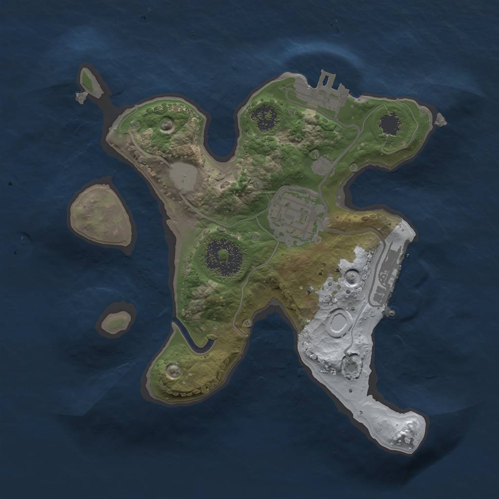 Rust Map: Procedural Map, Size: 2000, Seed: 1738, 8 Monuments