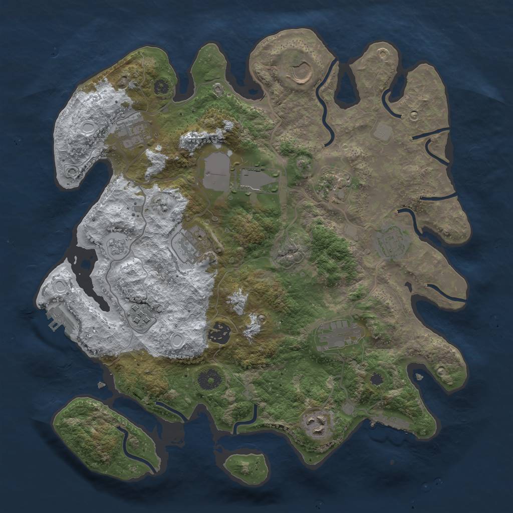 Rust Map: Procedural Map, Size: 3500, Seed: 66719727, 18 Monuments