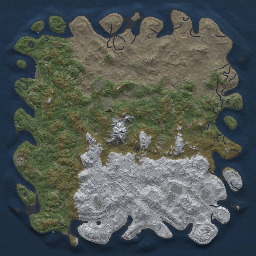 Rust Map: Procedural Map, Size: 6000, Seed: 941083, 20 Monuments