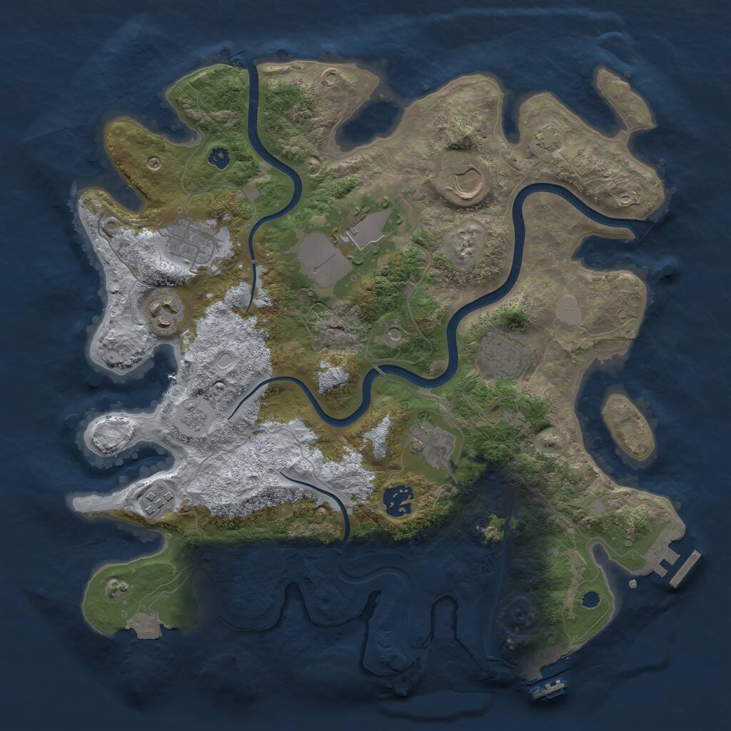 Rust Map: Procedural Map, Size: 3500, Seed: 52150970, 14 Monuments