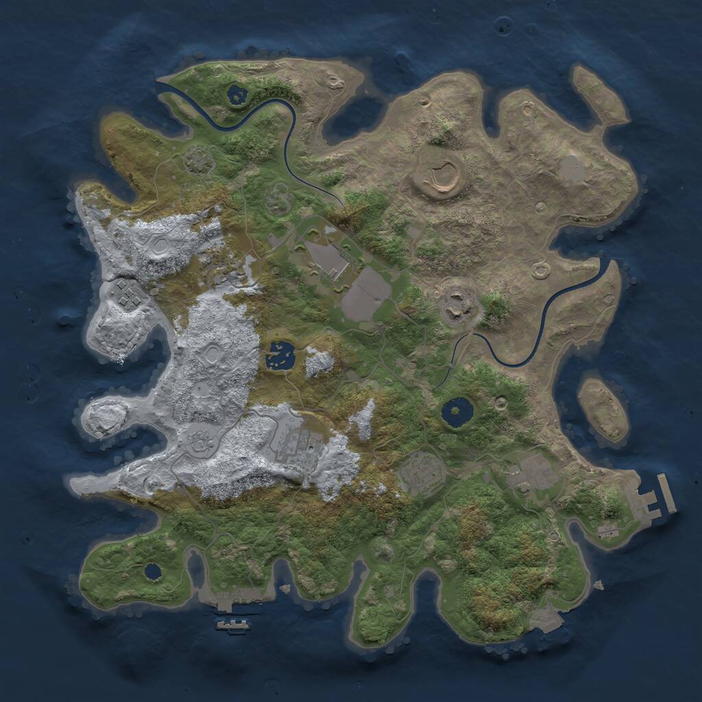 Rust Map: Procedural Map, Size: 3500, Seed: 52150970, 14 Monuments