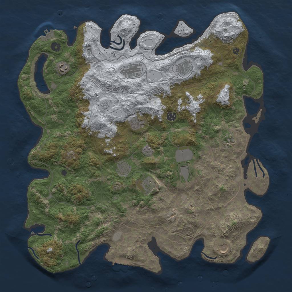 Rust Map: Procedural Map, Size: 4500, Seed: 1616589179, 20 Monuments