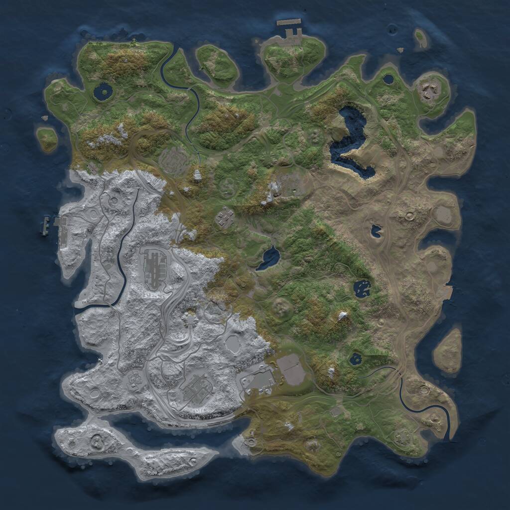 Rust Map: Procedural Map, Size: 4250, Seed: 3146, 14 Monuments