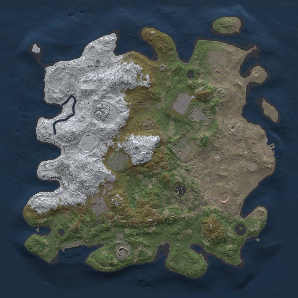 Rust Map: Procedural Map, Size: 3850, Seed: 5674458, 19 Monuments