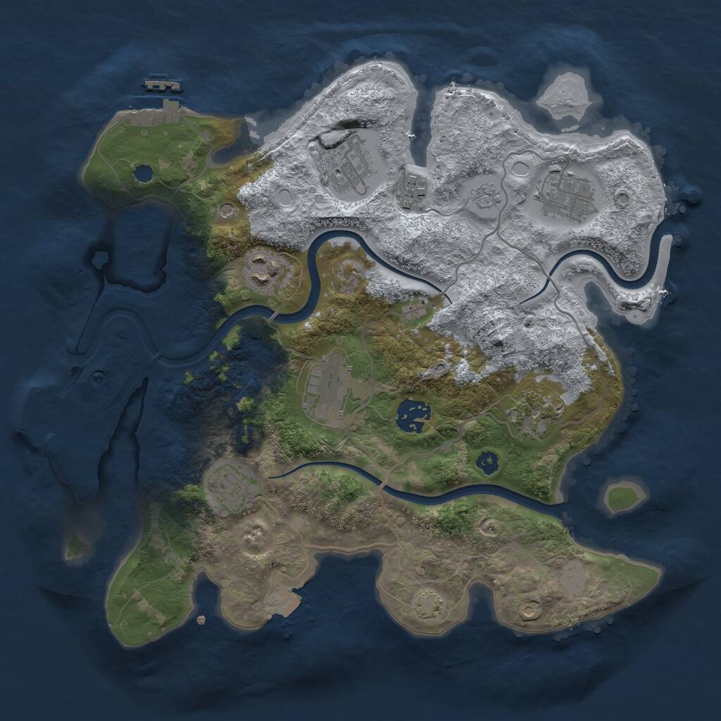 Rust Map: Procedural Map, Size: 3200, Seed: 6002427, 14 Monuments