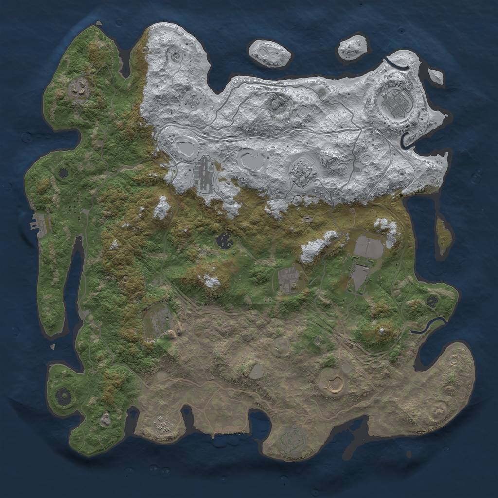 Rust Map: Procedural Map, Size: 4500, Seed: 6969420, 20 Monuments