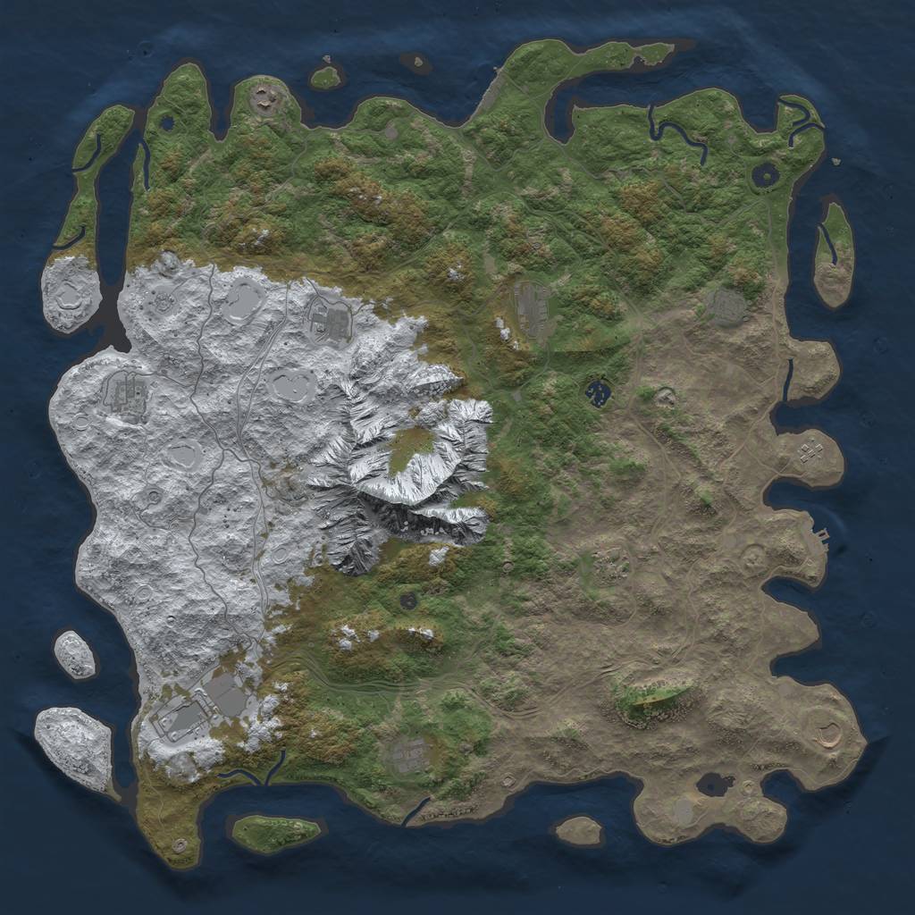 Rust Map: Procedural Map, Size: 5500, Seed: 25000, 20 Monuments