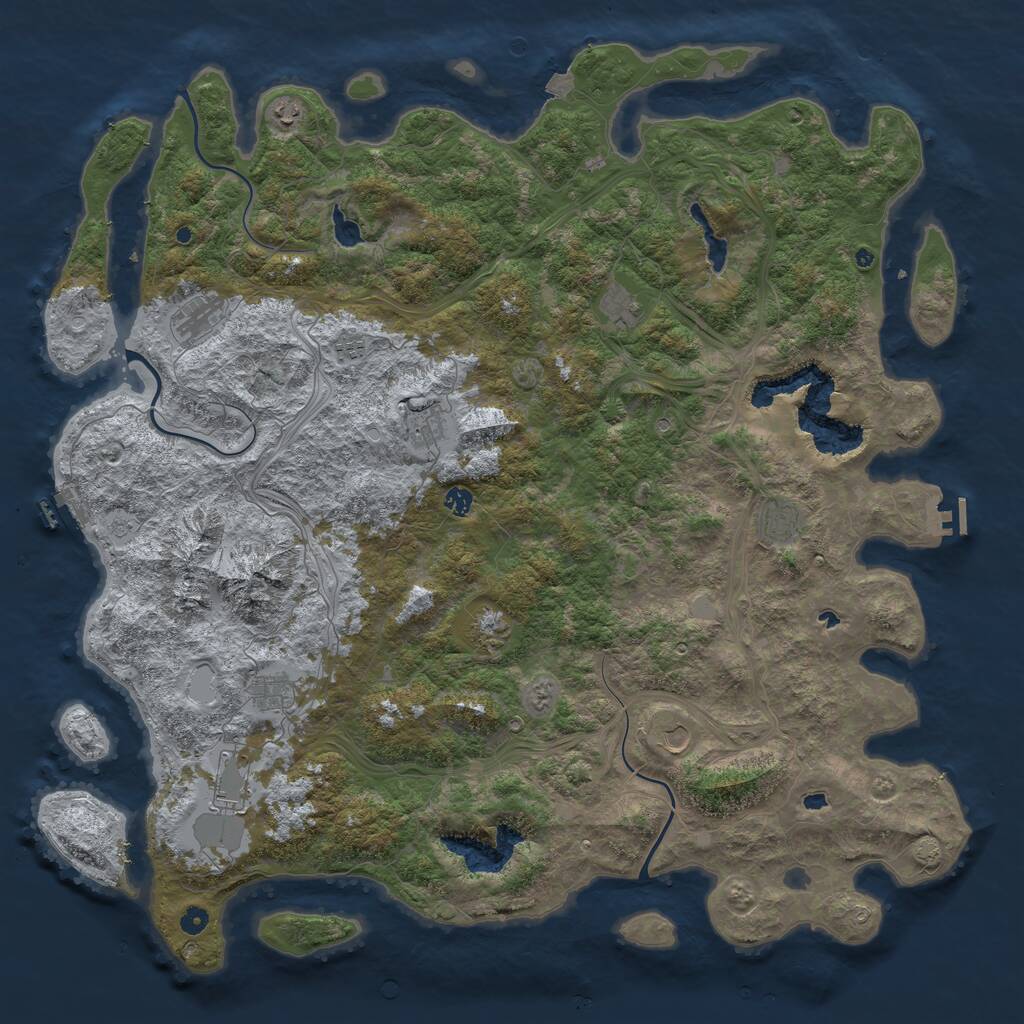 Rust Map: Procedural Map, Size: 5500, Seed: 25000, 17 Monuments