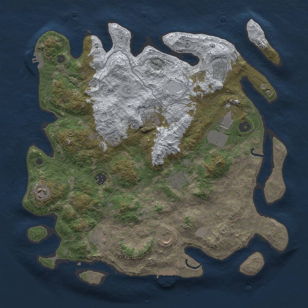 Rust Map: Procedural Map, Size: 4050, Seed: 169287310, 18 Monuments