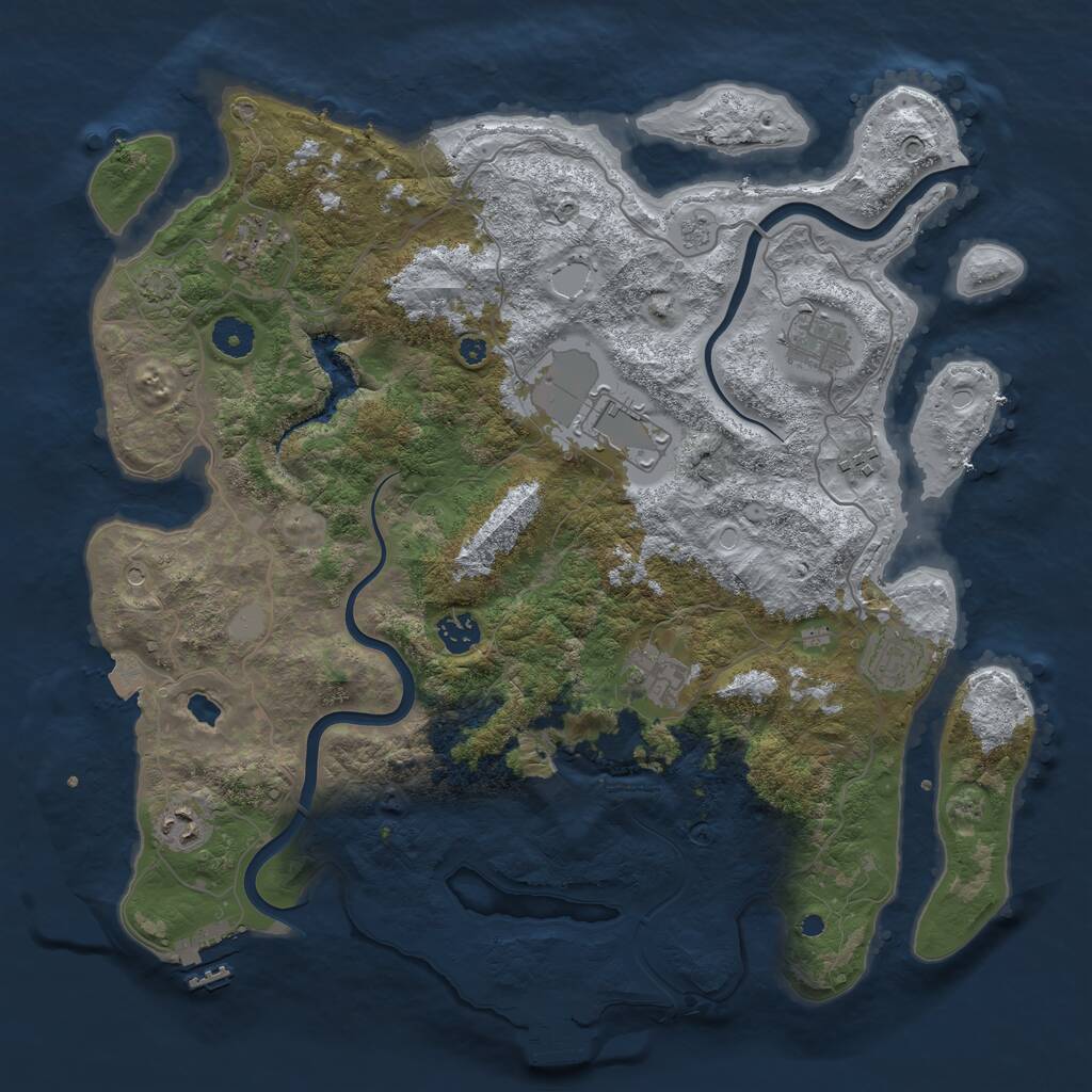Rust Map: Procedural Map, Size: 4000, Seed: 31611, 14 Monuments