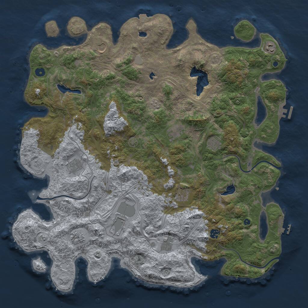 Rust Map: Procedural Map, Size: 4800, Seed: 9945587, 17 Monuments