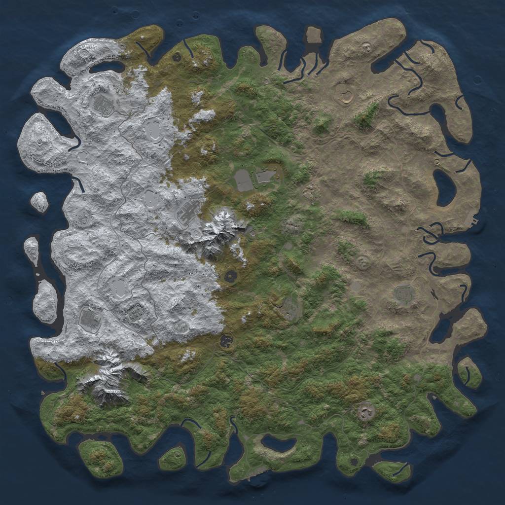 Rust Map: Procedural Map, Size: 6000, Seed: 270594, 20 Monuments