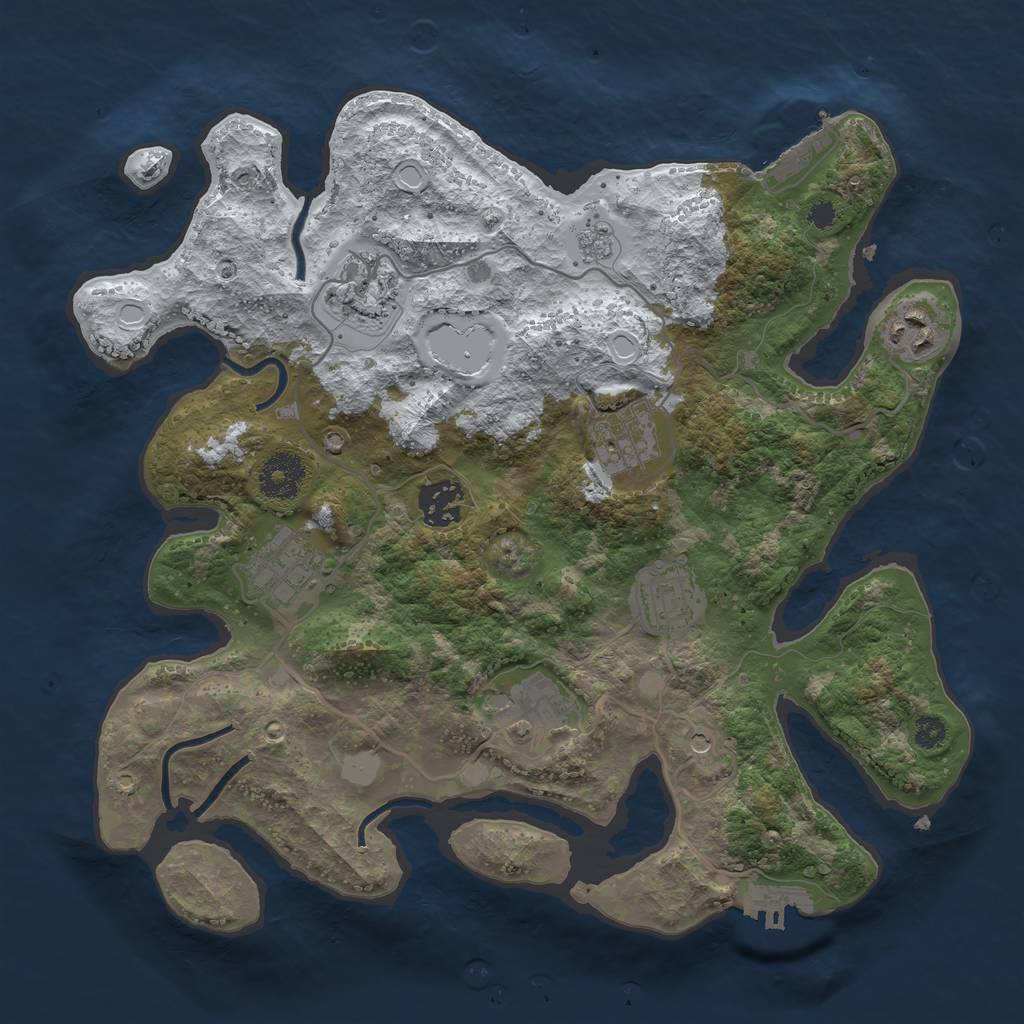 Rust Map: Procedural Map, Size: 3250, Seed: 4905073, 16 Monuments