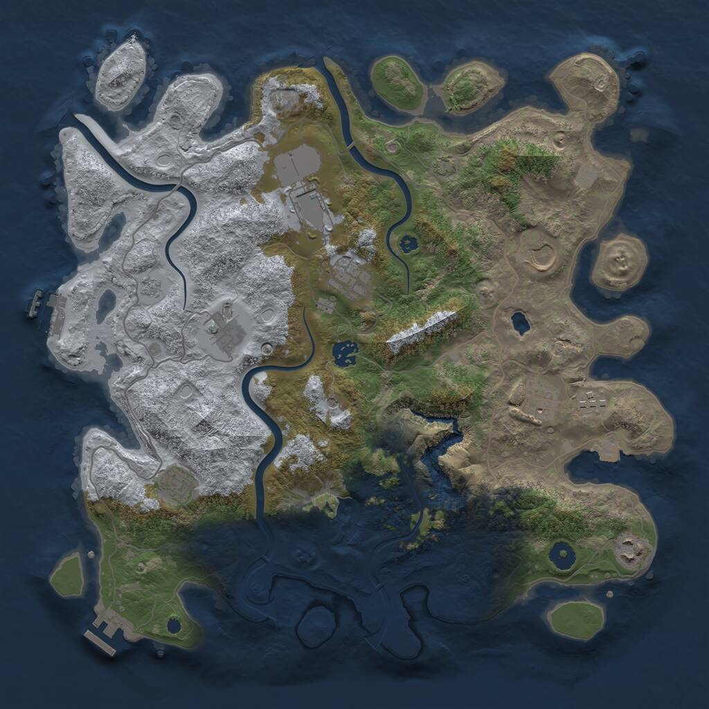 Rust Map: Procedural Map, Size: 4000, Seed: 927435, 15 Monuments