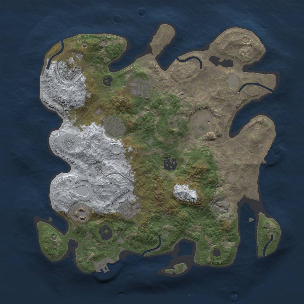 Rust Map: Procedural Map, Size: 3250, Seed: 934787, 16 Monuments
