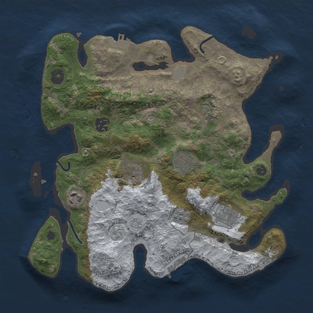 Rust Map: Procedural Map, Size: 3200, Seed: 1170768, 16 Monuments