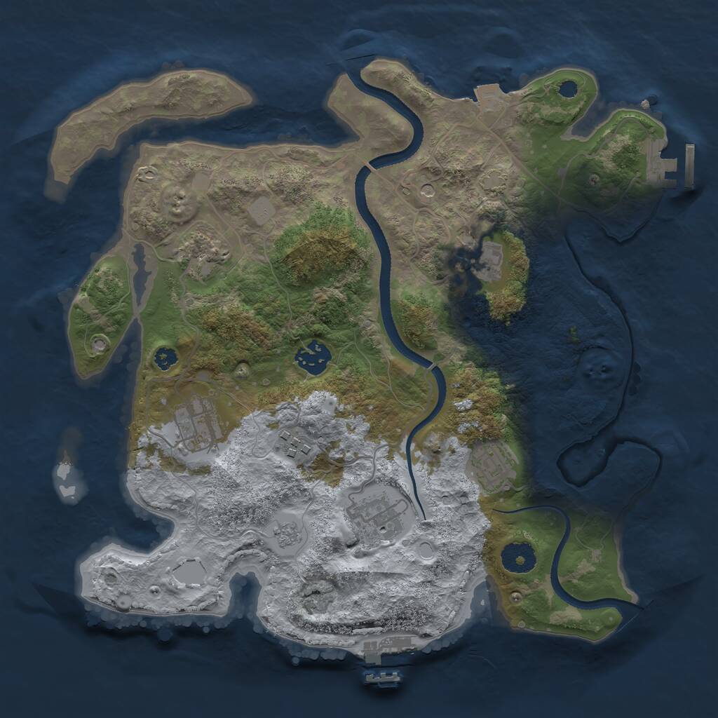 Rust Map: Procedural Map, Size: 3250, Seed: 3058692, 13 Monuments